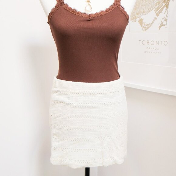 Off-White Crochet Mini Skirt 🕊️ ZARA - Picture 1 of 8